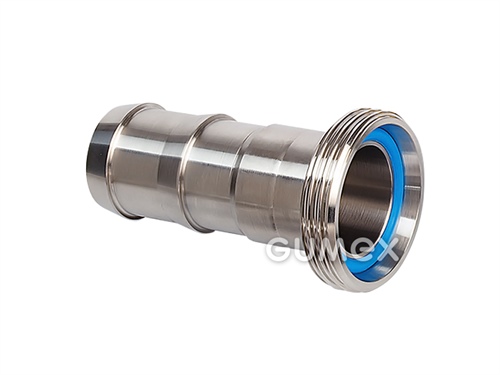 Závitové hrdlo typ 2051, DN20, trn na hadici 20mm, vnější oblý závit Rd 44x1/6", 10bar, těsnění NBR, nerezová ocel 1.4301